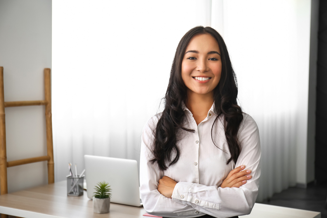 Beautiful Asian Woman in Office
